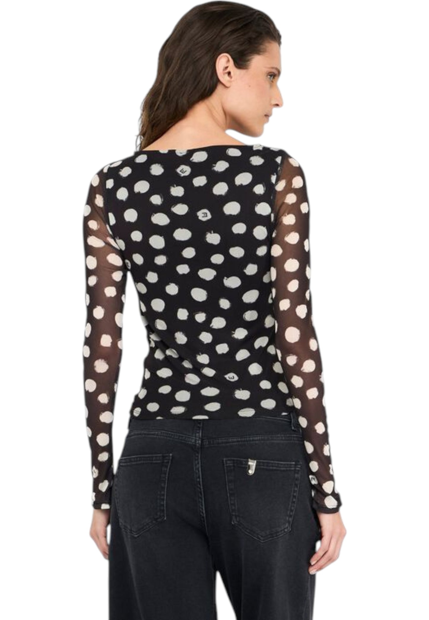 T-Shirt Manica lunga Donna Liu Jo  Pois Snow White UF5269JS007