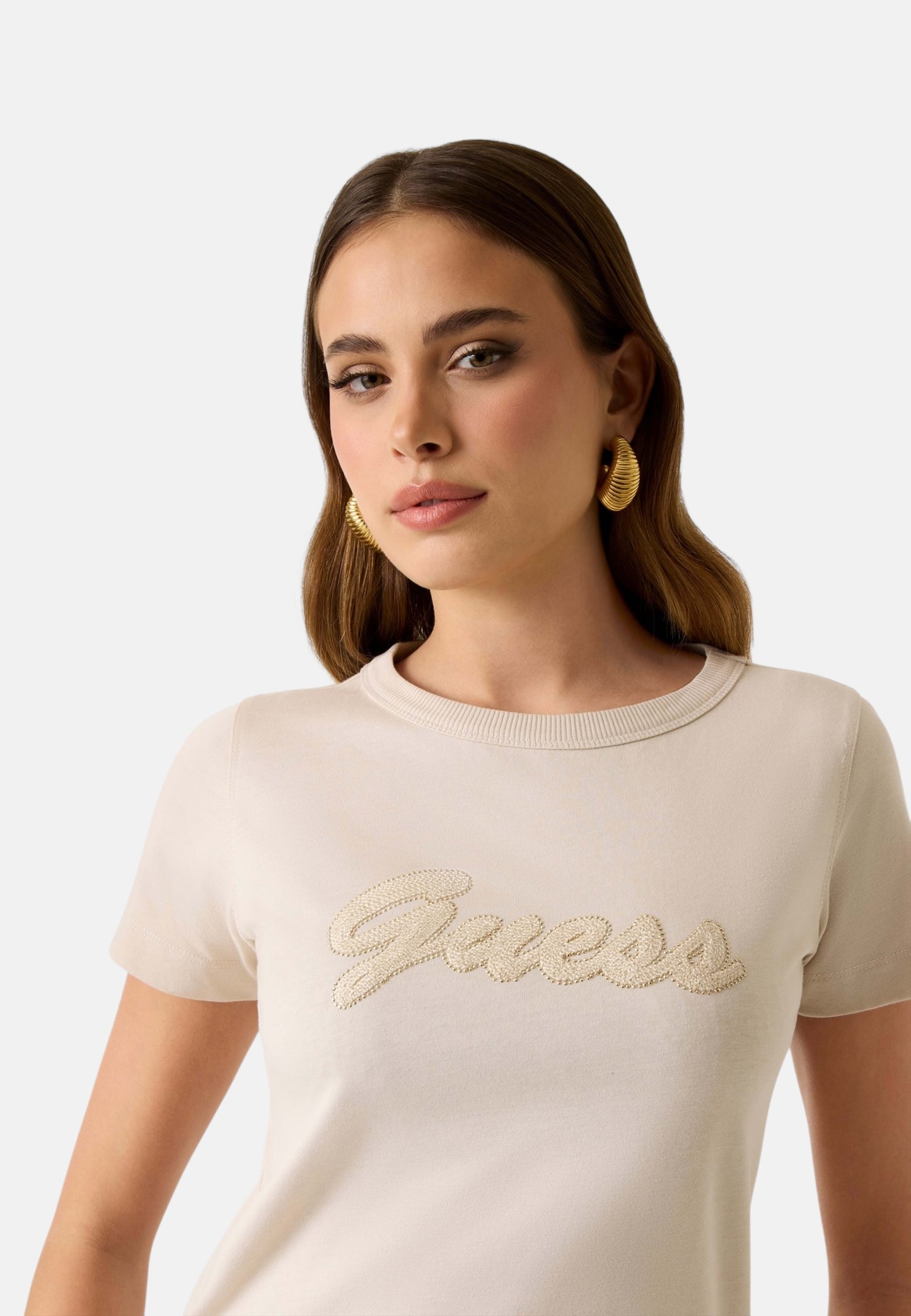 T-Shirt Manica Corta Donna Guess  3D Guess Script W6GI08K3023