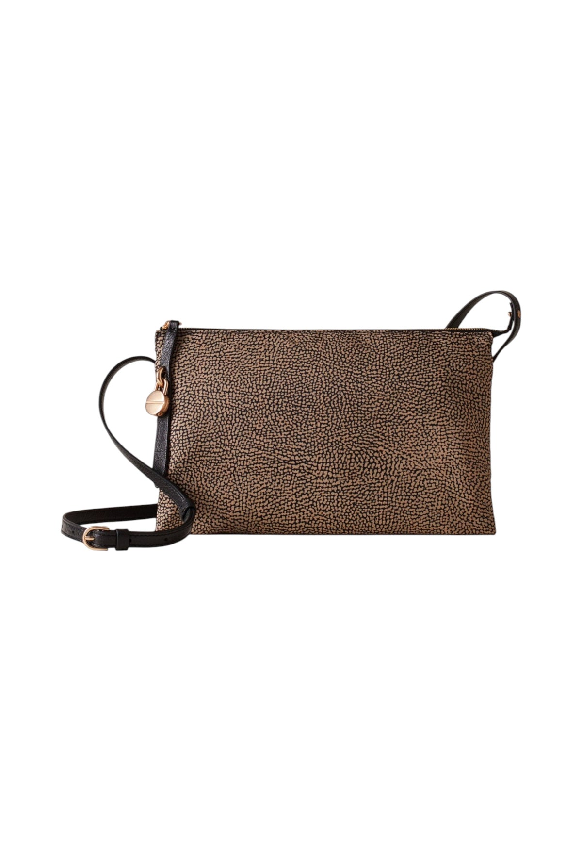 Borsa A Tracolla Donna Borbonese Formato medio, Tessuto riciclato, Stampa OP, Dettagli in vitello stampato Poche 910103530189