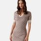 Vestito Corto Donna Guess In Maglia, Manica corta, Logo 4G Lise W6YK32Z0963