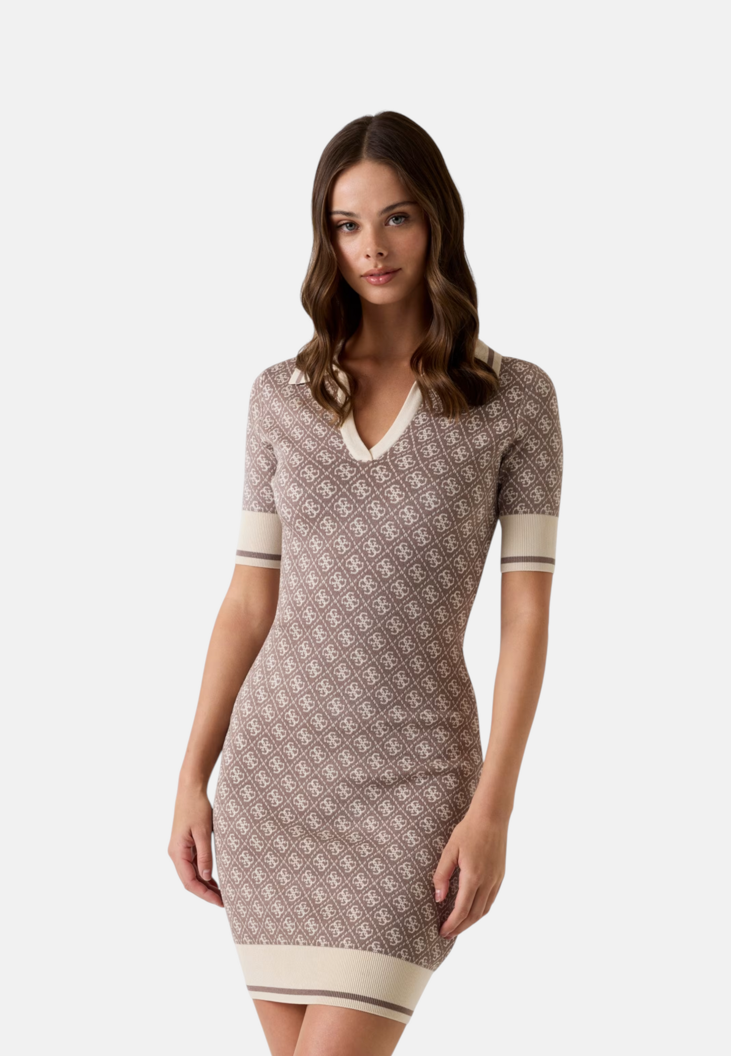 Vestito Corto Donna Guess In Maglia, Manica corta, Logo 4G Lise W6YK32Z0963