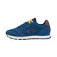 Sneakers Basse Uomo Sun68 Stile Running, Logo Ricamato, Nylon E Suede Tom Solid Z46101