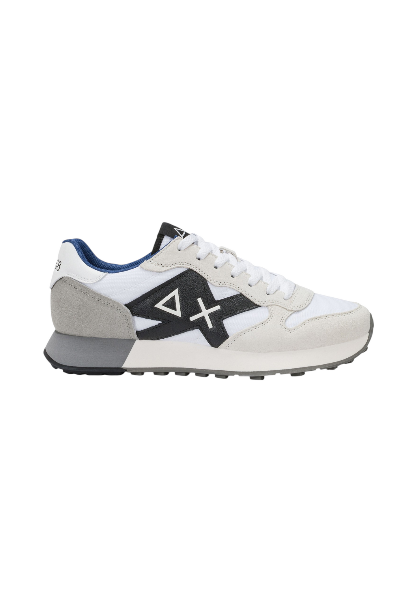 Sneakers Basse Uomo Sun68 Stile Running, Nylon E Suede, Maxi Logo Ricamato, Dettagli A Contrasto Jaki 2.0 Solid Z46121