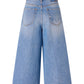 Jeans Wide Leg Donna Pinko Bermuda Cloudy Blue Denim Burkina 104646A32Q