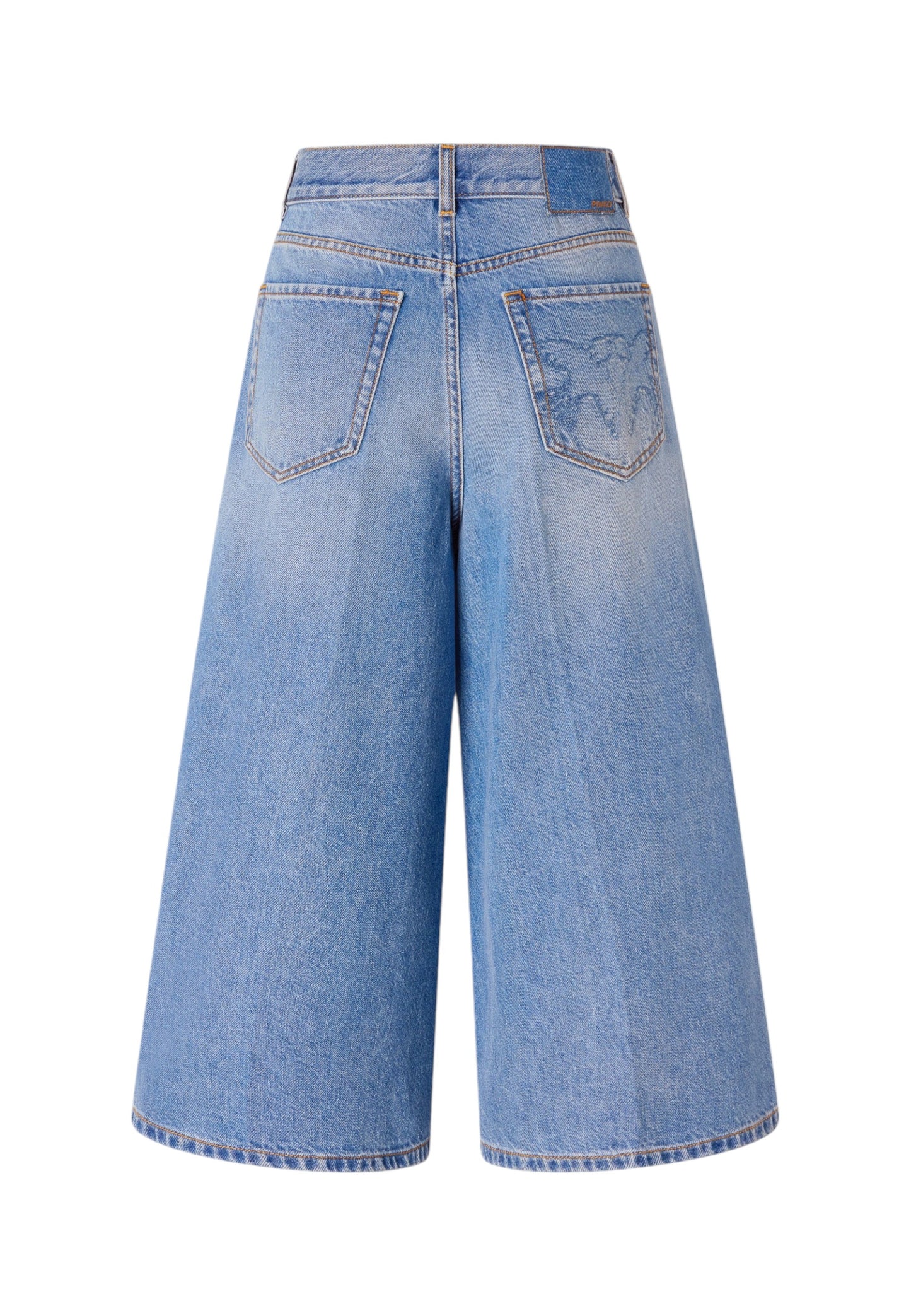 Jeans Wide Leg Donna Pinko Bermuda Cloudy Blue Denim Burkina 104646A32Q