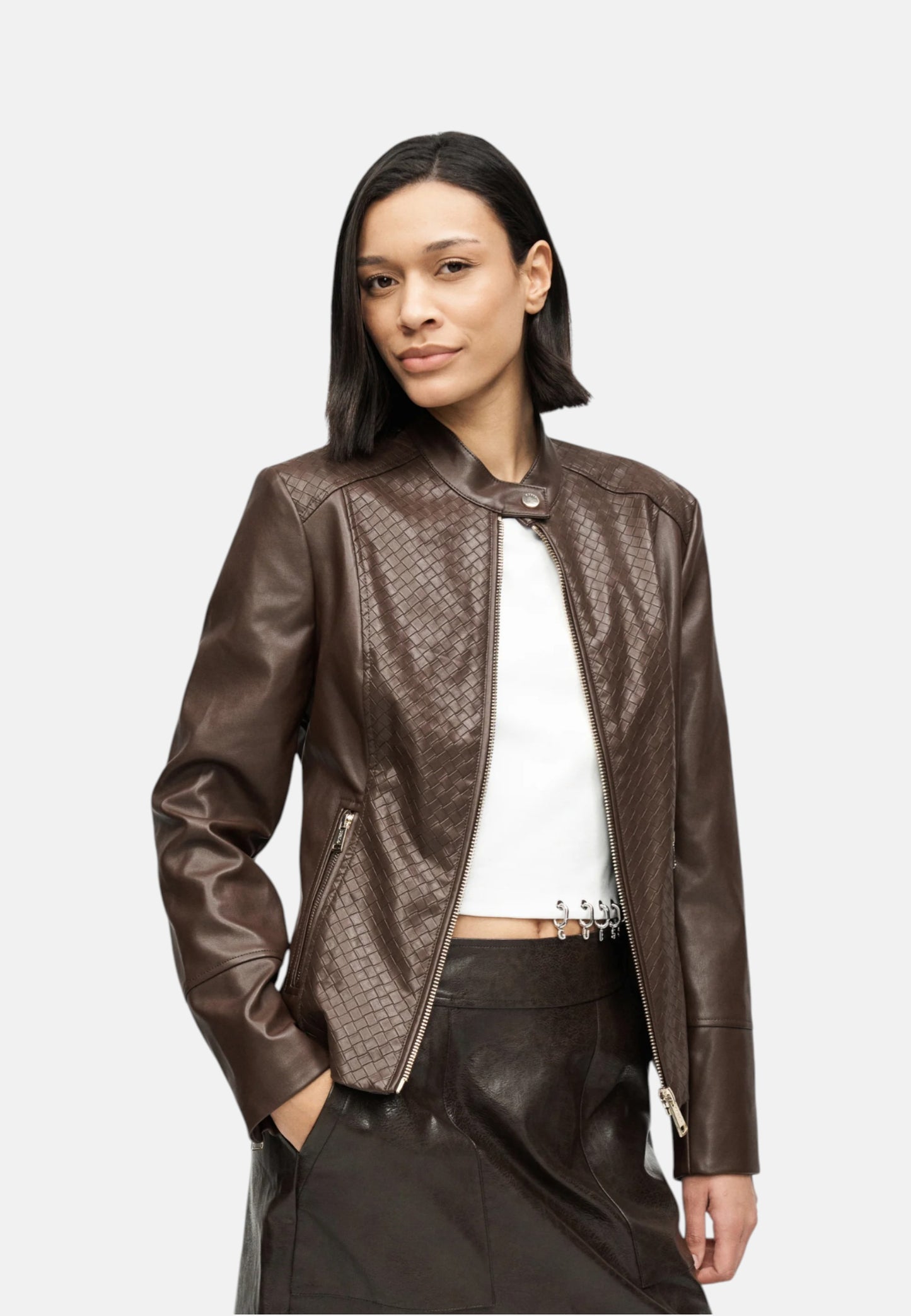 Giacca In Pelle Sintetica Donna Guess  Claudine Biker W6RL52WL850