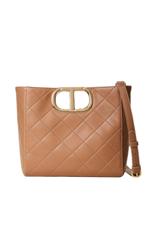 Borsa A Mano Donna Twinset Tote Media Trapuntata Con Manico Oval T Lila 242TD8160