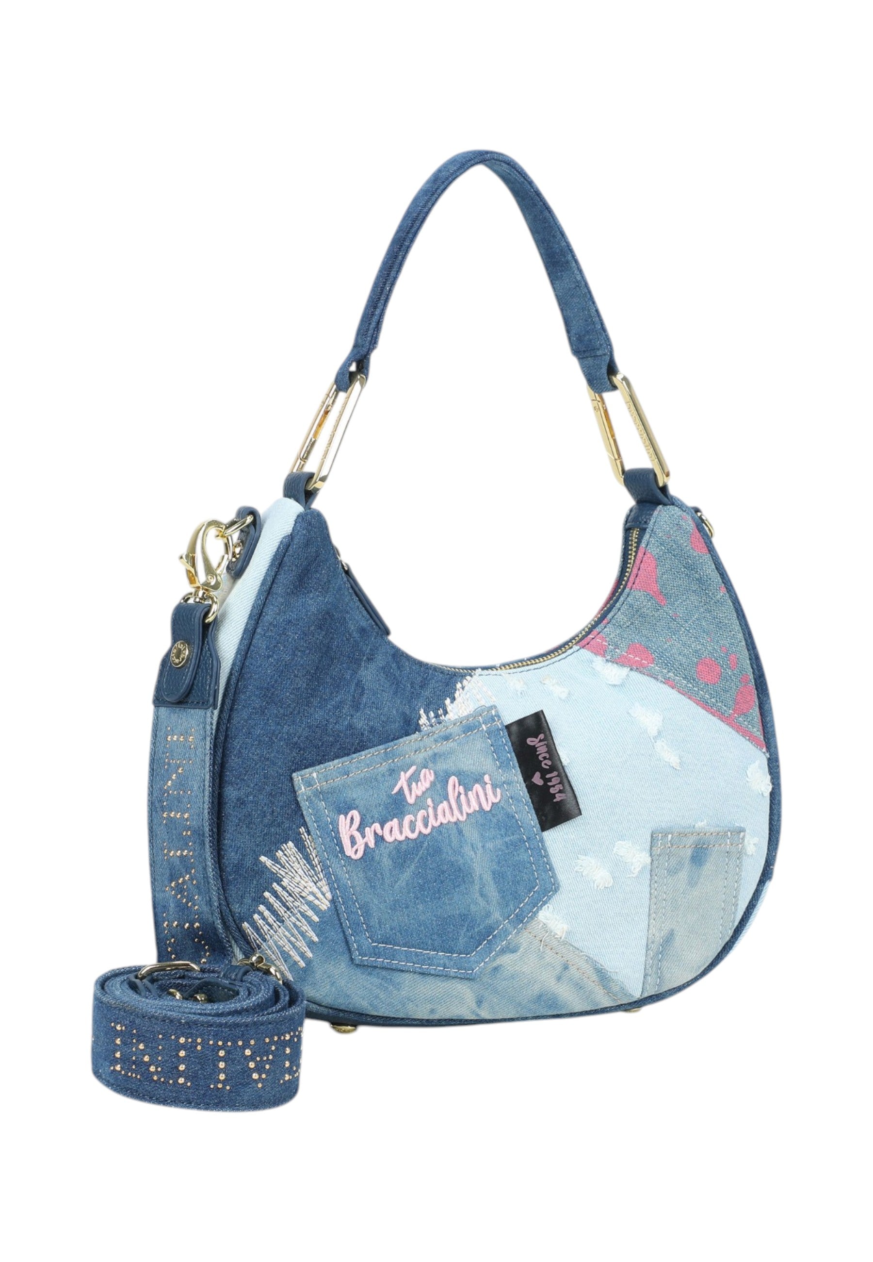 Borsa A Spalla Donna Braccialini Hobo Amy Jeans B18823TY
