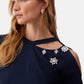 T-Shirt Manica Corta Donna Liu Jo Con Patch Strass Eco Line CA6160JS088