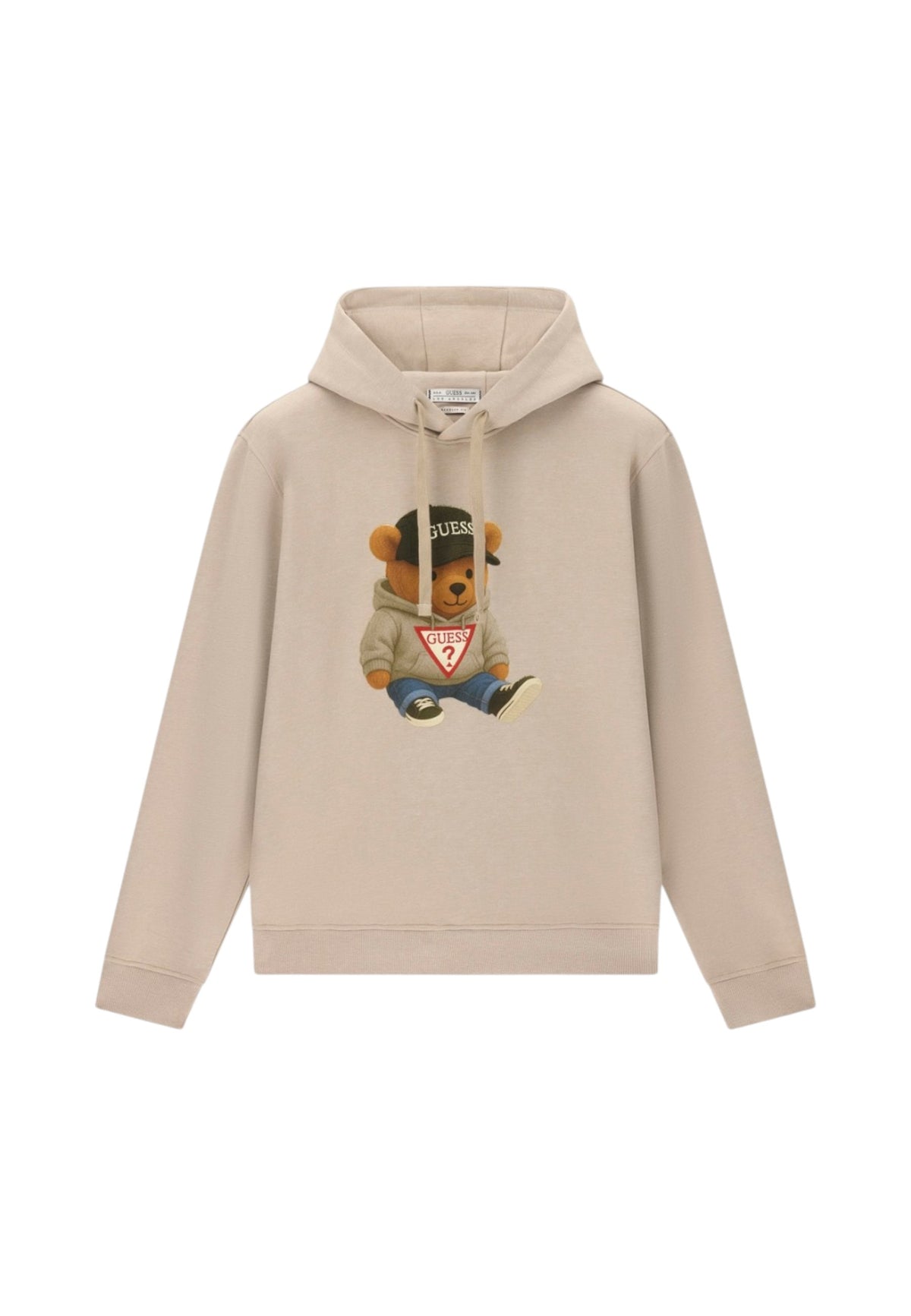 Felpa Con Cappuccio Uomo Guess Effetto teddy, Motivo orsetto, Melange  M6BQ31K6562
