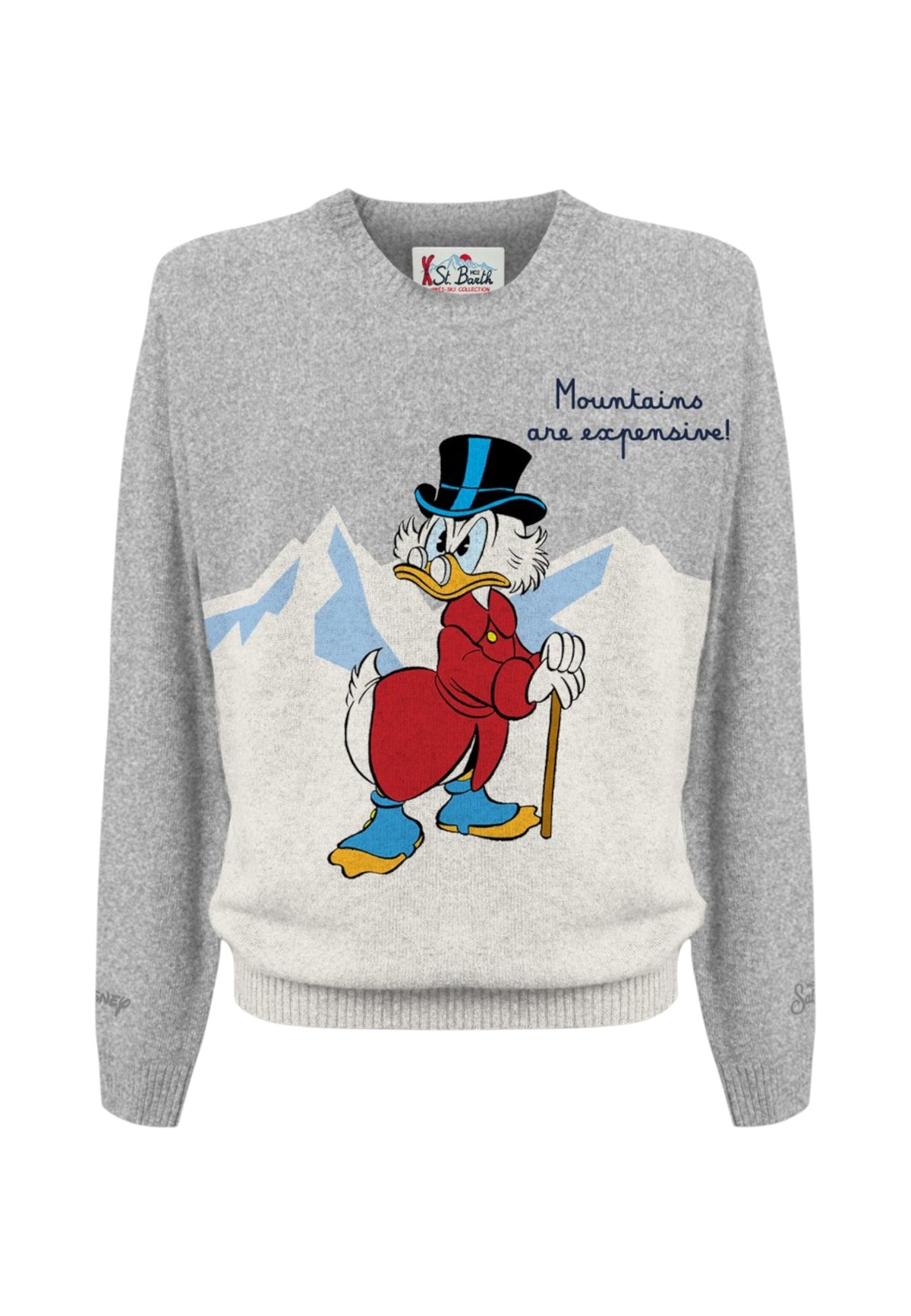 Maglione A Girocollo Uomo Mc2 Saint Barth Maniche Lunghe, Polsi E Fondo A Coste, Zio Paperone Tra Le Montagne Innevate Heron C HER0011-SCROOGE-MOUNTAINS