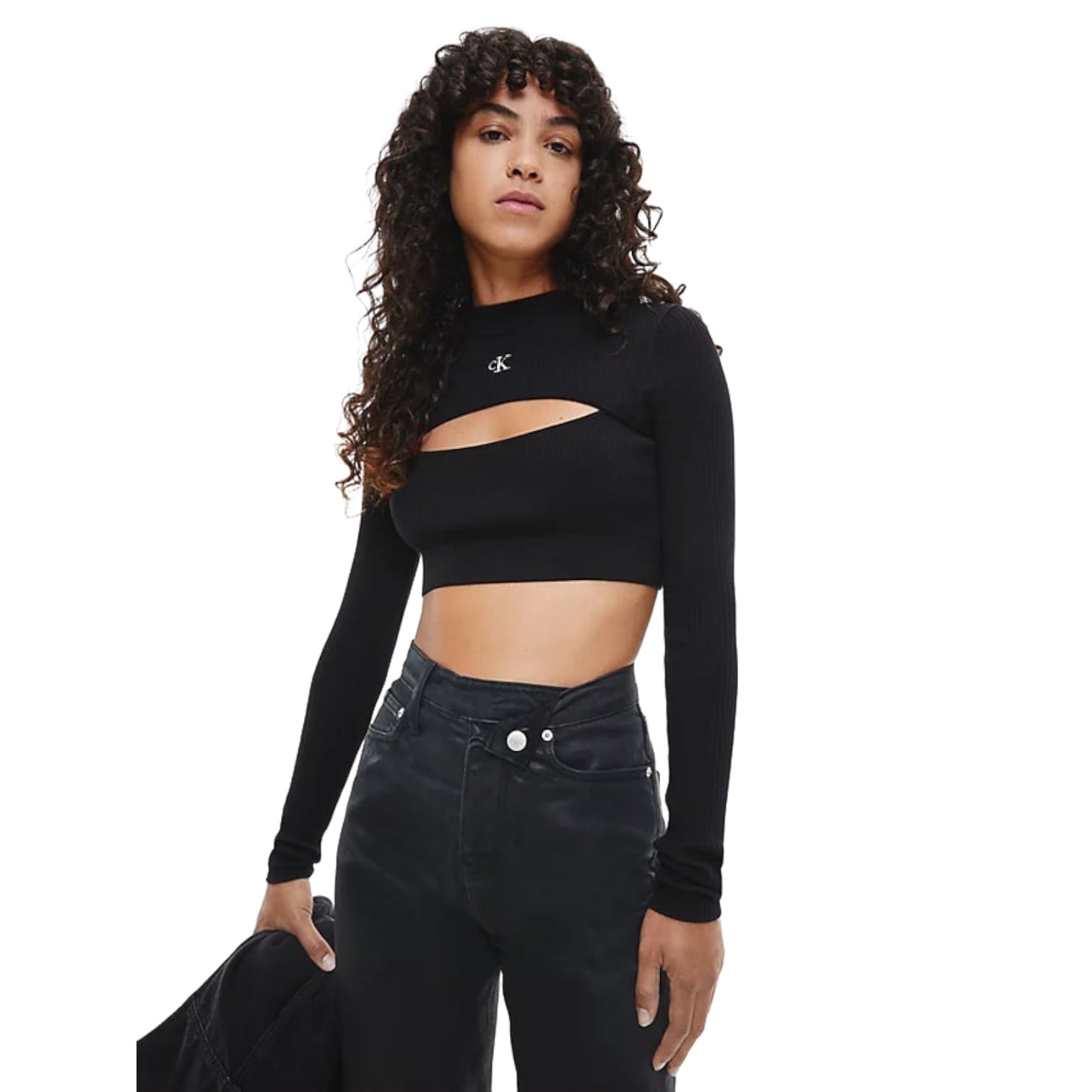 Maglione A Girocollo Donna Calvin klein Jeans Crop Cut Out Neckline J20J220446