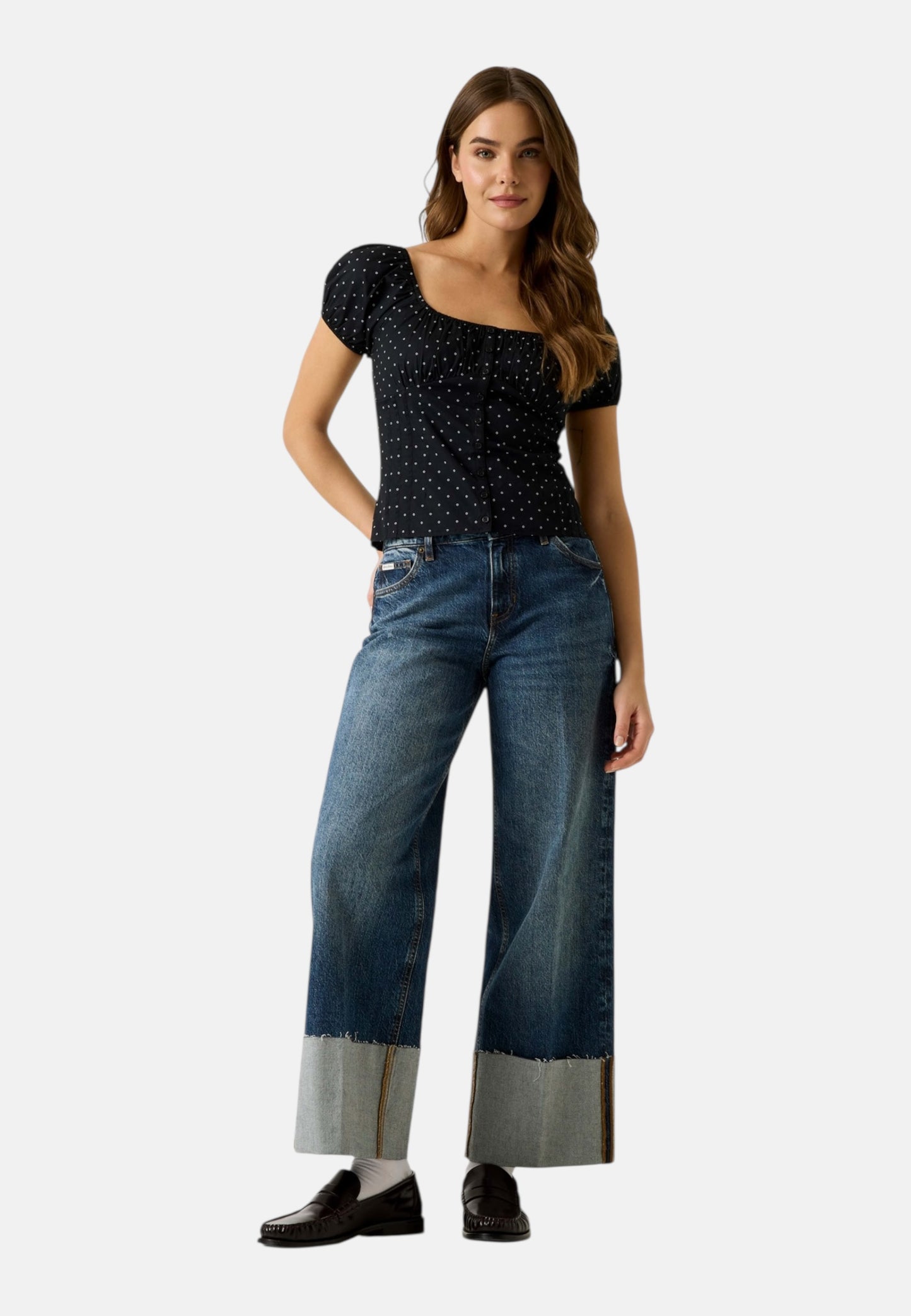 Jeans Wide Leg Donna Guess Vein Dark Used Gj Wide Leg Cuffed W6RA2BD5M5L