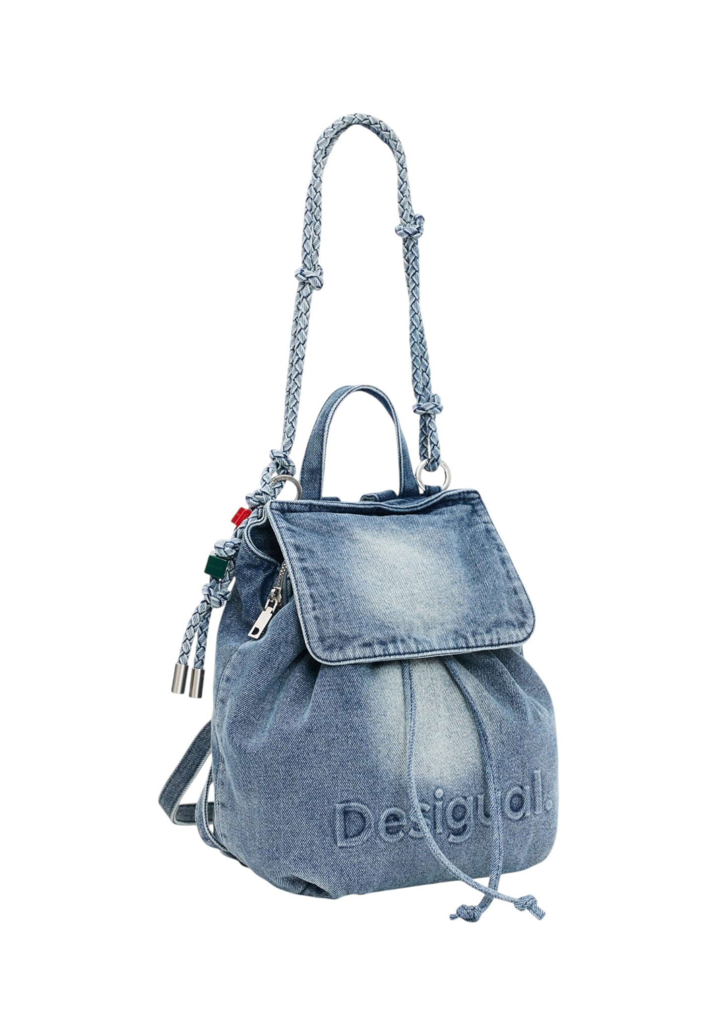 Zaino  Donna Desigual Con Patta Half Logo Denim Luena Mini 26SAKD07