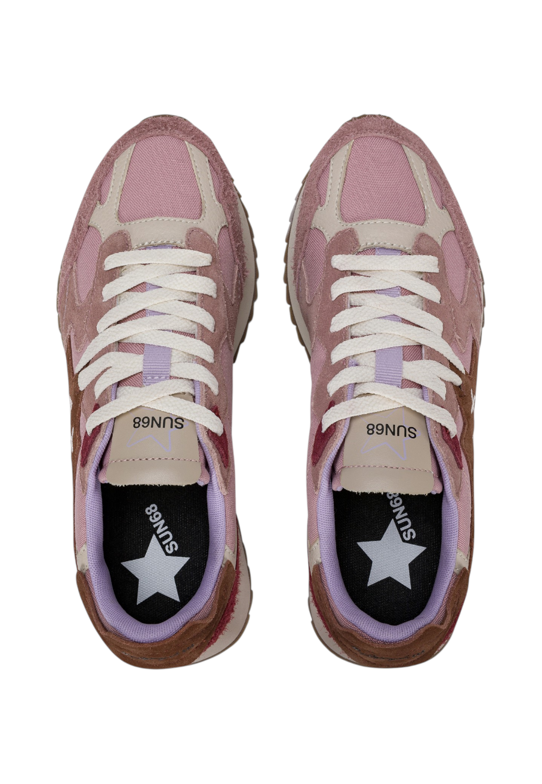 Sneakers Basse Donna Sun68 Stile Running, Suede E Nylon Stargirl Multicolor Z46222
