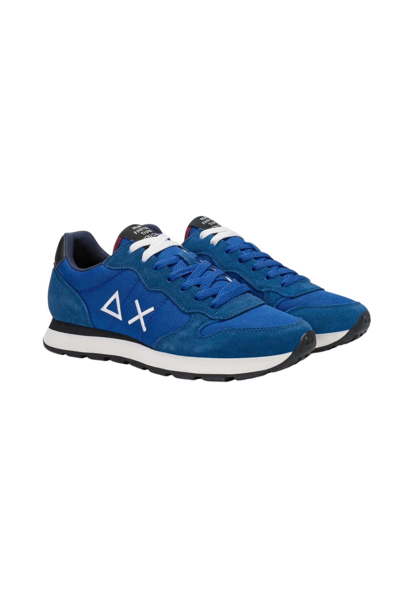Sneakers Basse Uomo Sun68 Stile Running, Logo Ricamato, Nylon E Suede Tom Solid Z46101