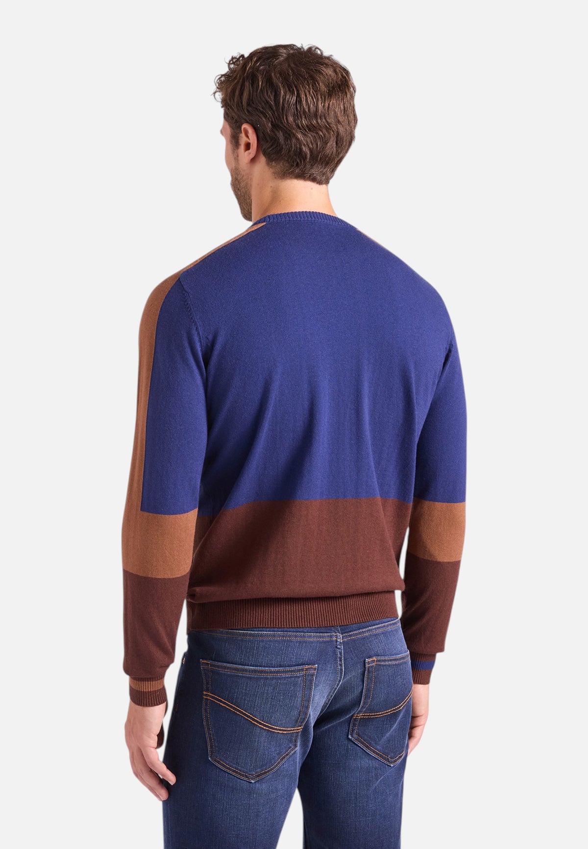 Maglia A Girocollo Uomo Harmont & Blaine Misto cotone e lana, Design color block, Regular Fit, Finiture a costine, Logo Harmont & Blaine  HRR908030788