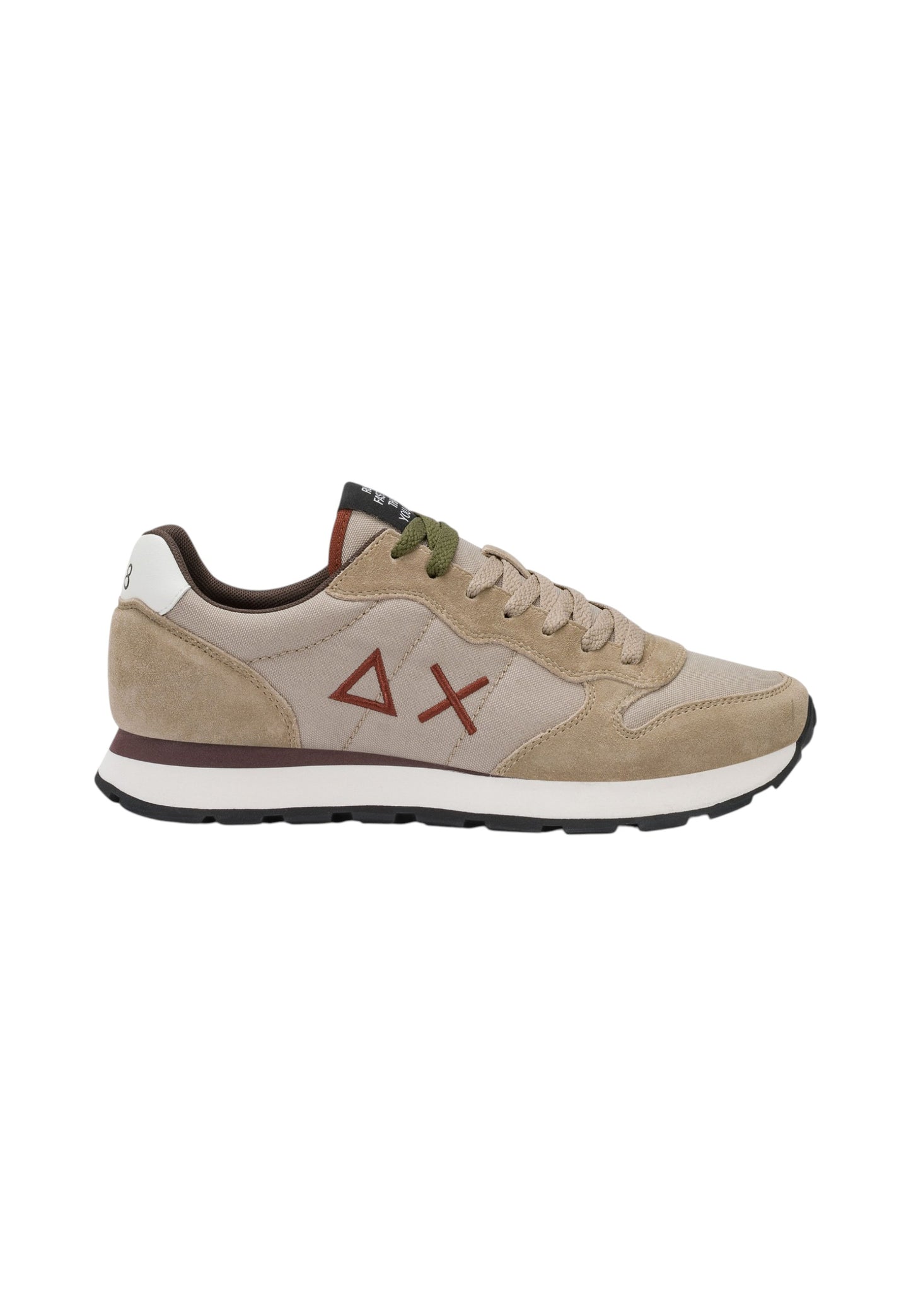 Sneakers Basse Uomo Sun68 Stile Running, Logo Ricamato, Nylon E Suede Tom Solid Z46101