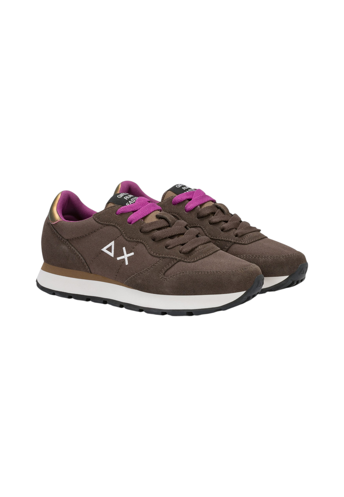 Sneakers Basse Donna Sun68 Stile Running, Nylon E Suede, Logo Ricamato Ally Solid Z46201
