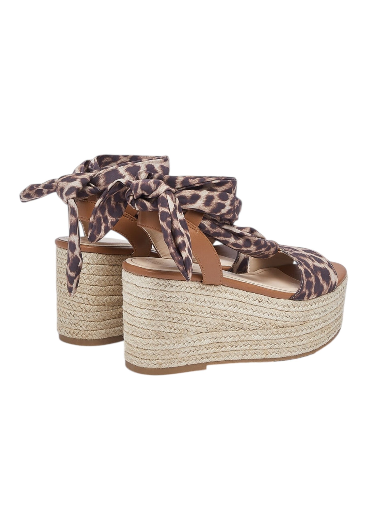 Sandali Con Zeppa Donna Liu Jo In Tessuto Stampato Leopardato E Saddle Bali 03 SA6087TX133