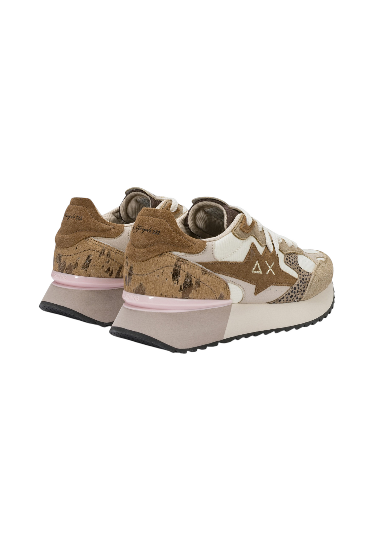Sneakers Basse Donna Sun68 Stile Running, Suede E Nylon Stargirl Multicolor Z46222