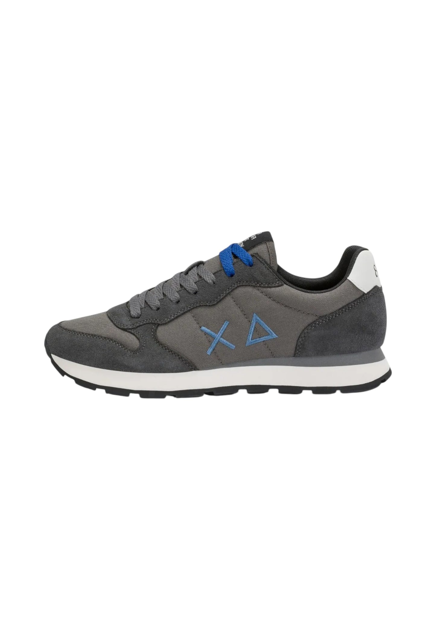 Sneakers Basse Uomo Sun68 Stile Running, Logo Ricamato, Nylon E Suede Tom Solid Z46101