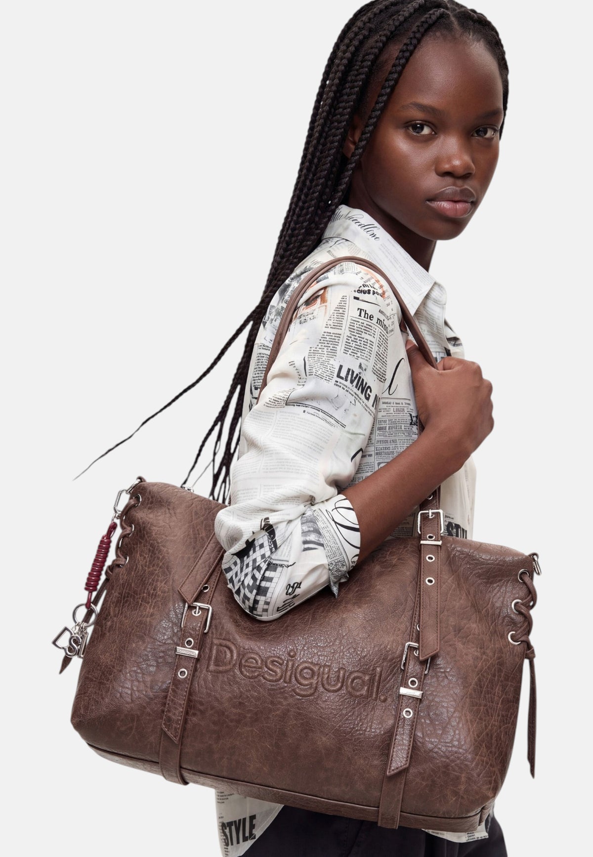 Borsa A Spalla Donna Desigual  Bag Half Logo Lanuza New Choco 26WAXPAF
