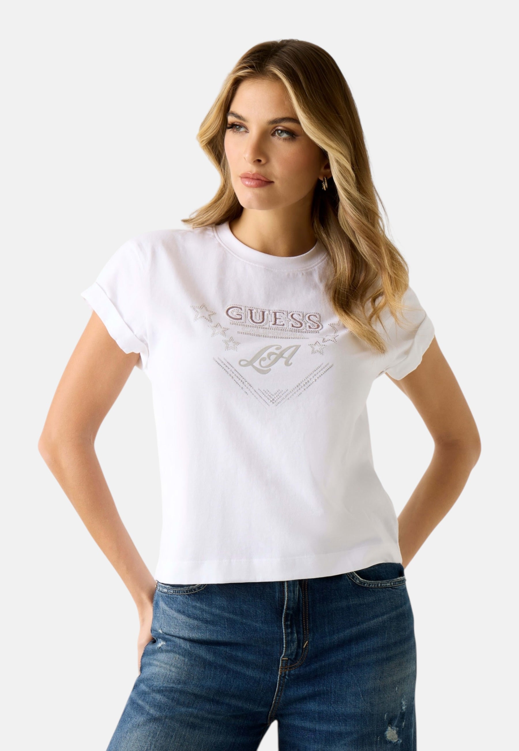 T-Shirt Manica Corta Donna Guess  La Stars W6RI30I3Z14