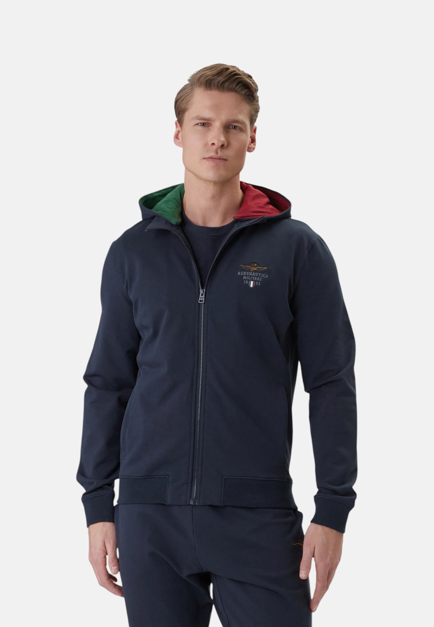 Tuta Completa Uomo Aeronautica Militare Felpa Con Zip E Cappuccio+Pantalone  261TF0108UF00674