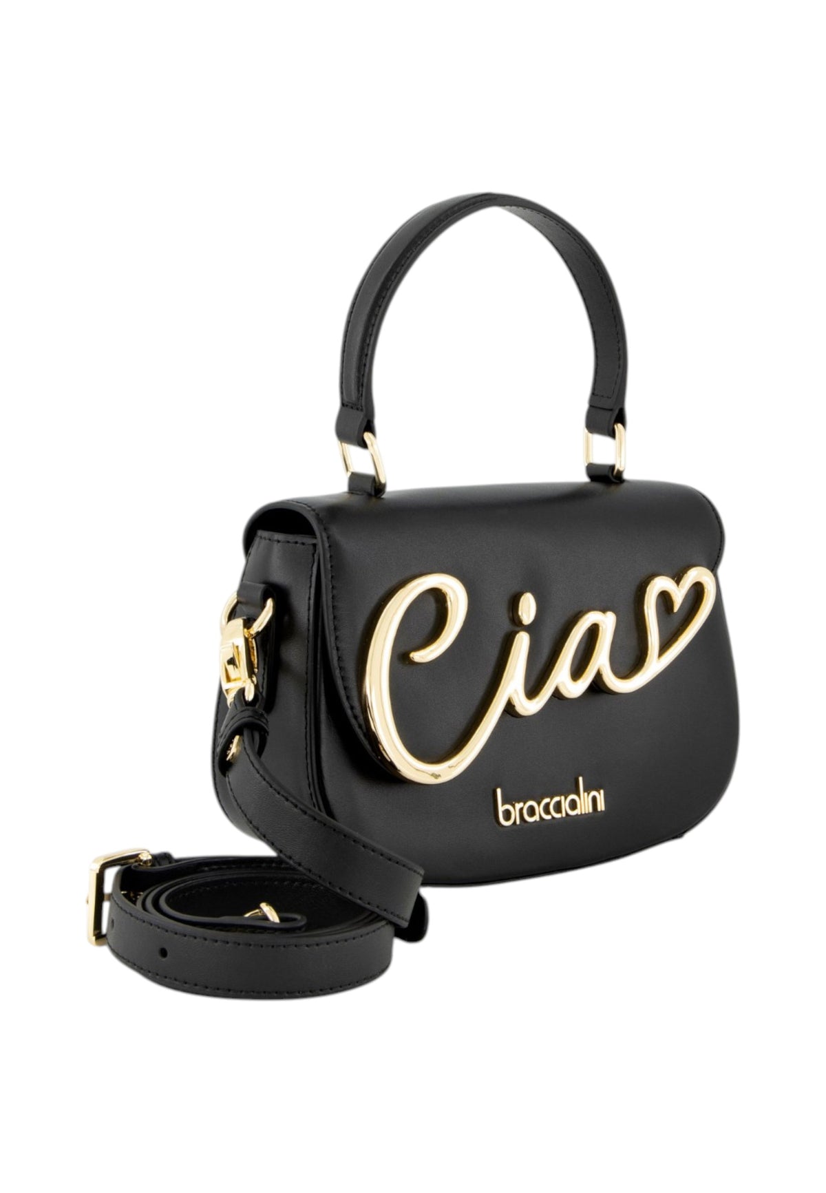 Borsa A Mano Donna Braccialini A Bauletto, Singolo con tracolla removibile e regolabile, Chiusura con clip, Due tasche interne, una con zip e una aperta, Accessorio Ciao in metallo, Dimensioni: 20 x 7.5 x 14 Cm Ciao B19340PP