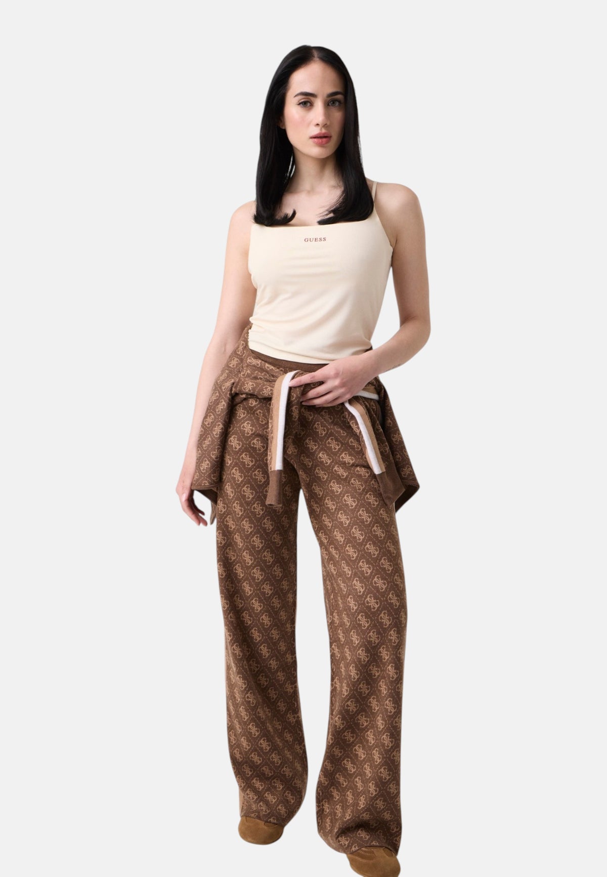 Pantaloni Tuta Donna Guess Wide Leg, Logo 4G Aneira 4G V6BB01Z1483