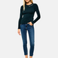 T-Shirt Manica lunga Donna Liu Jo A Righe Con Ricamo  WF6440J3988