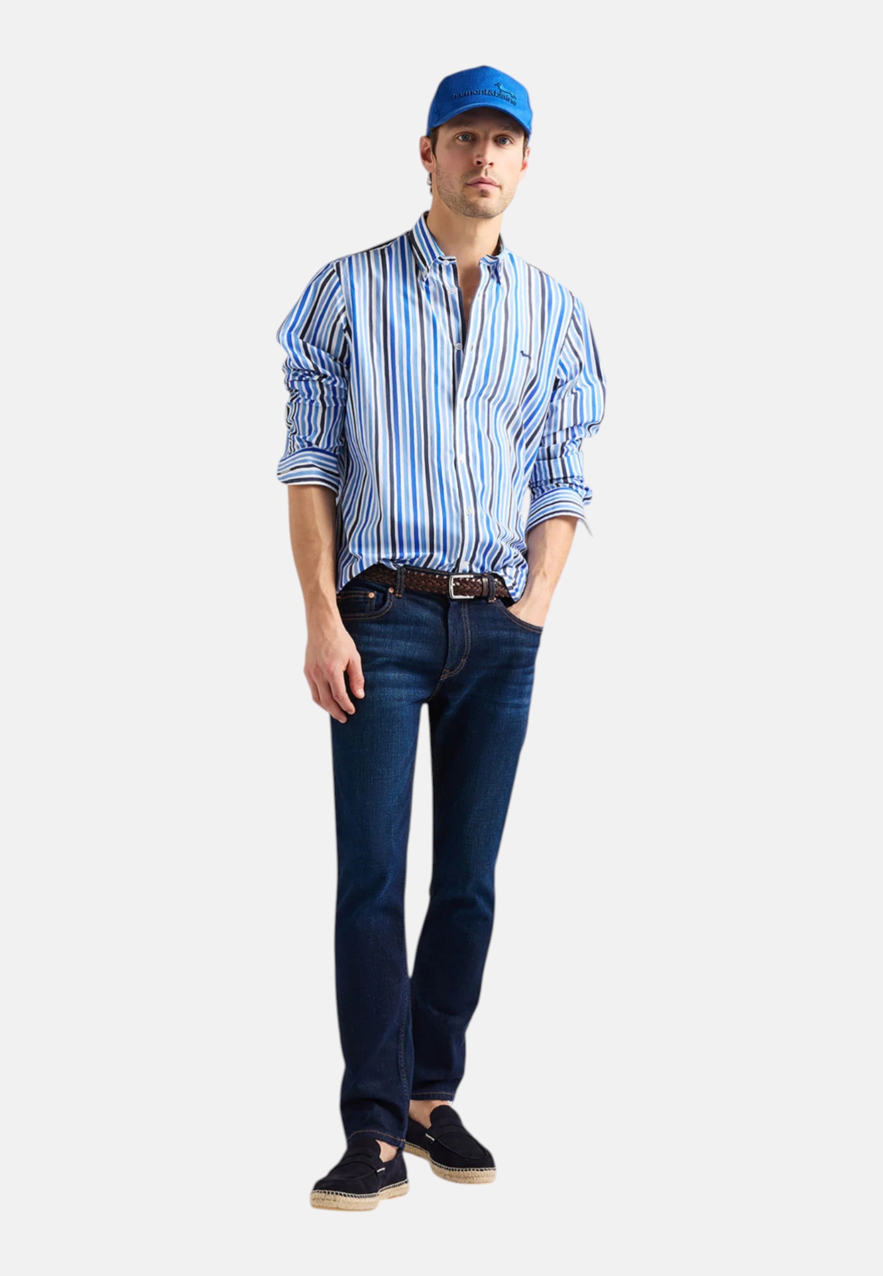 Camicia Manica lunga Uomo Harmont & Blaine Stampa Righe Acquerellate  CRQ026013702M