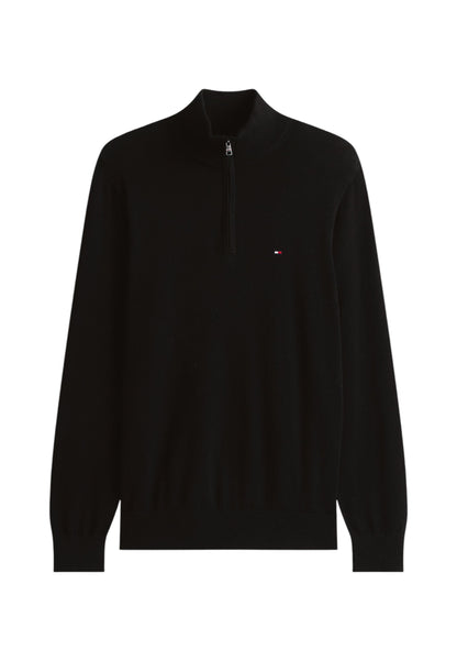 Maglione Collo Alto Uomo Tommy Hilfiger Con Mezza Zip Essential Cotton MW0MW37331