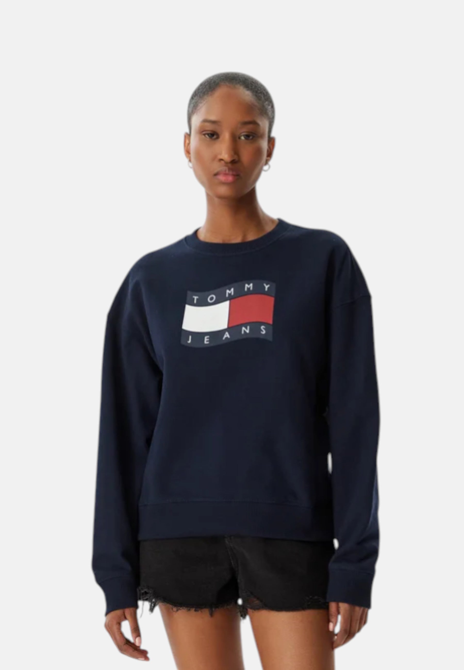 Felpa A Girocollo Donna Tommy Jeans  Tjw Bxy Wavy Flag C DW0DW22742