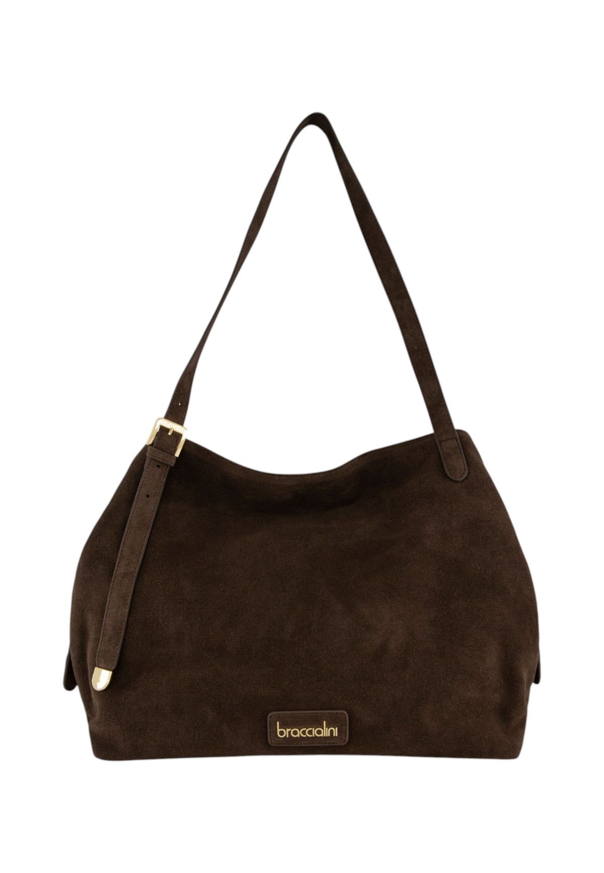 Borsa A Spalla Donna Braccialini Shopper, Manico doppio, Chiusura con zip, Due tasche interne, una con zip e una aperta, Finitura effetto camoscio, Dimensioni: 35 x 15.5 x 30 Cm Sara B19373PP