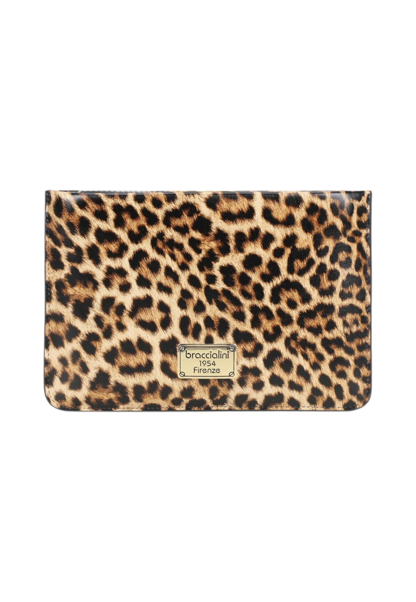 Bustina  Donna Braccialini Piatta Piccola In Pelle Con Stampa Leopard Dolly B19098PP