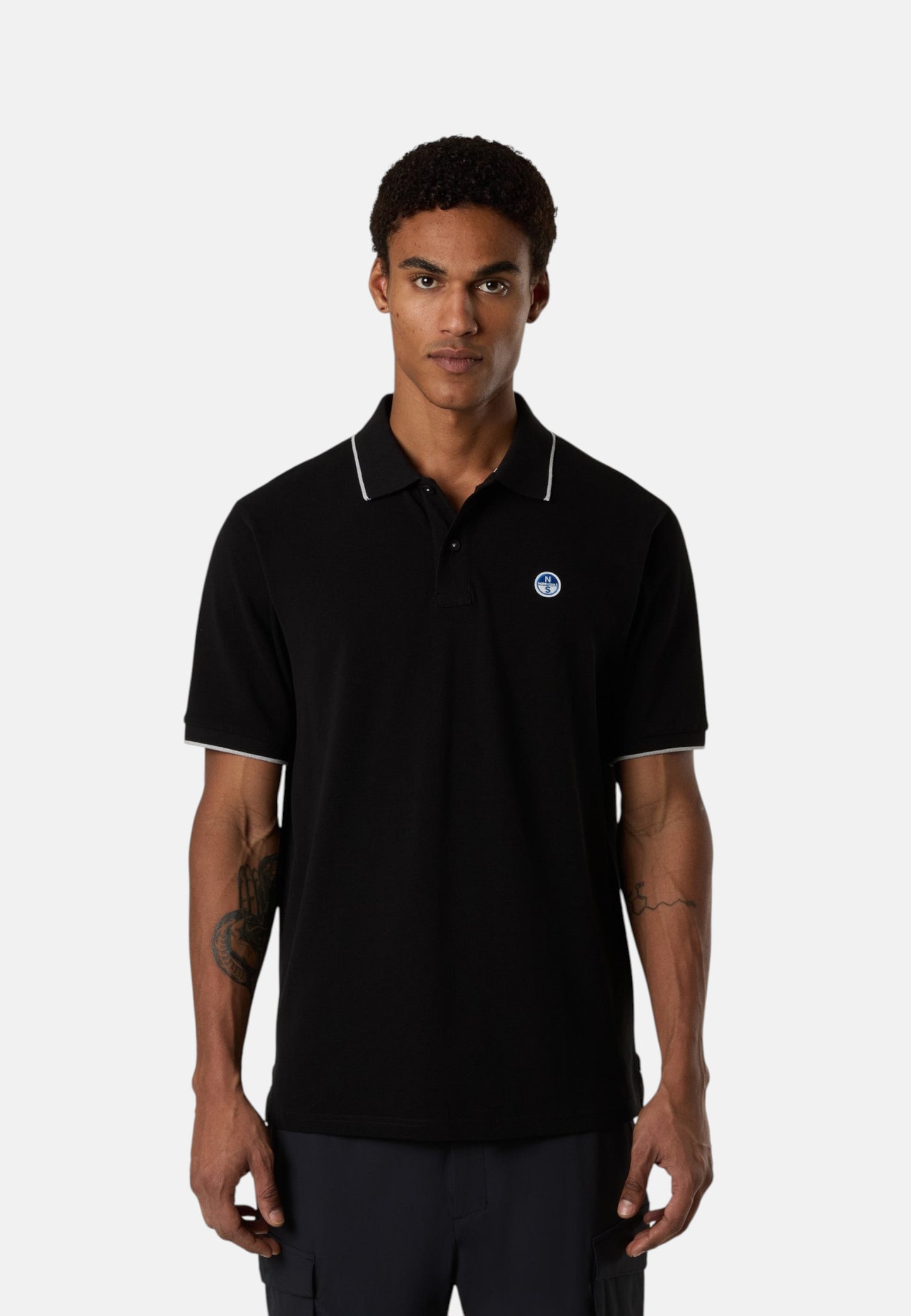 Polo Manica Corta Uomo North Sails Con Collo A Contrasto Rigato  692464