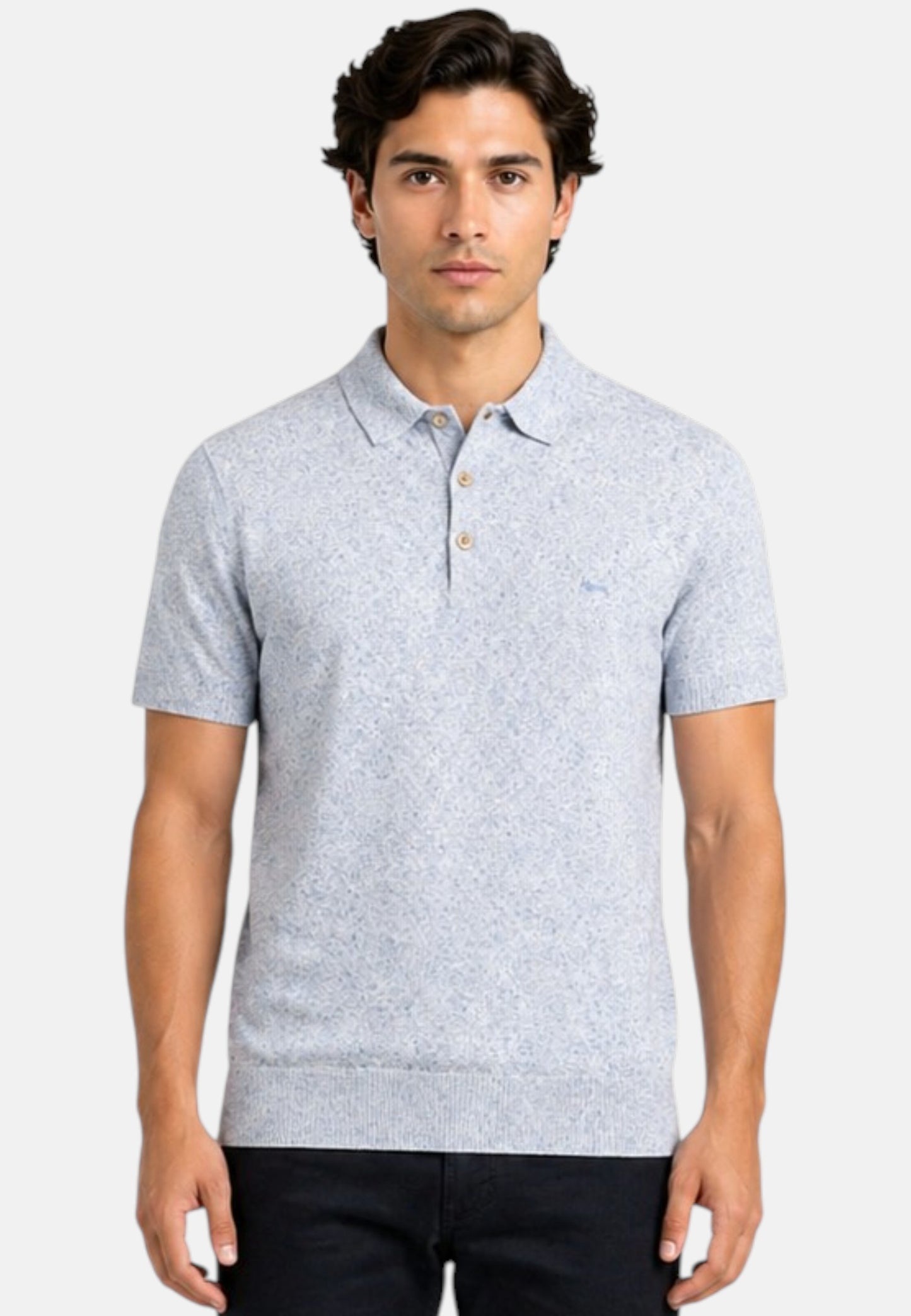 Polo Manica Corta Uomo Harmont & Blaine In Maglia SmacchInata Tweed LInen  HRQ422030990