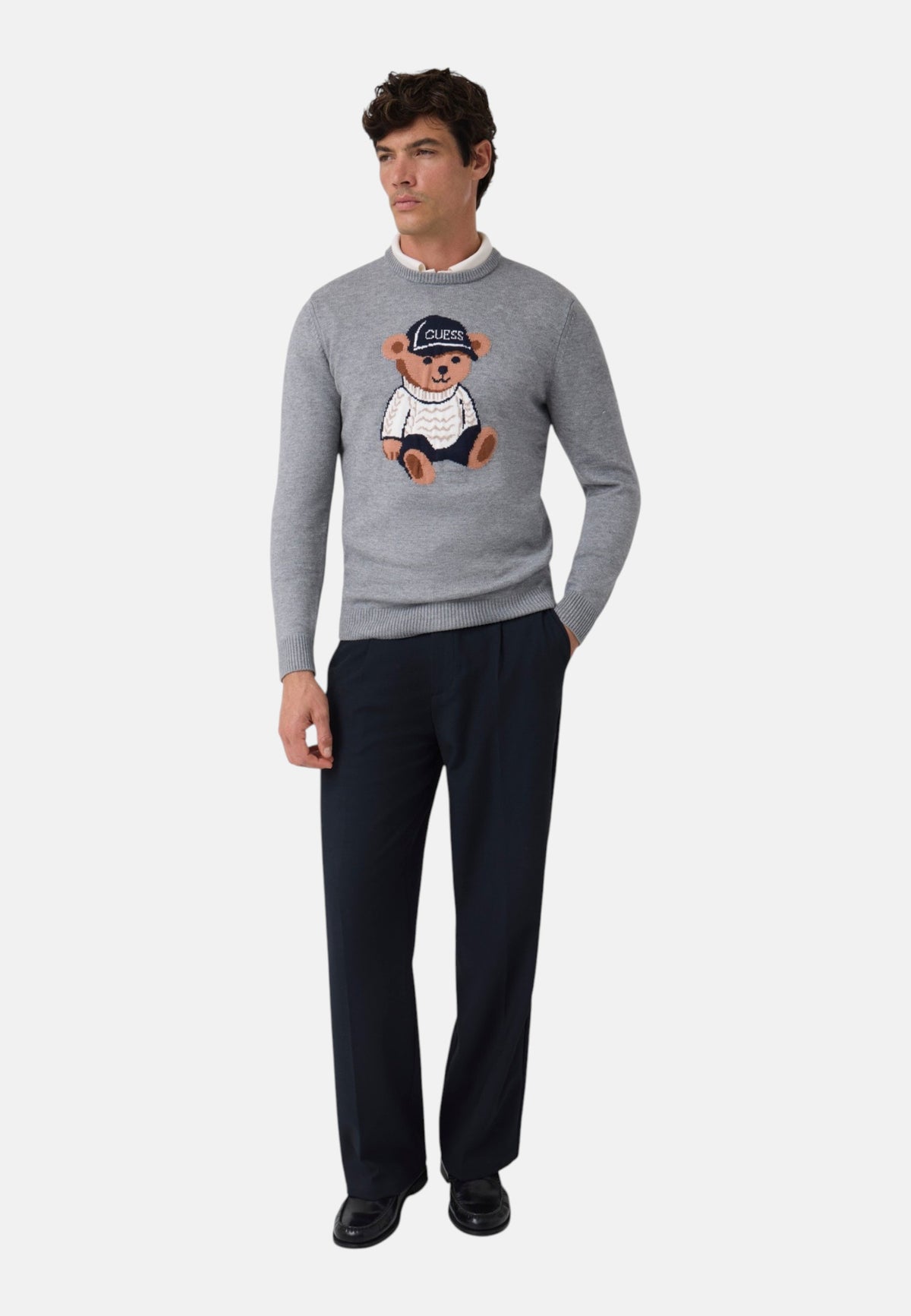 Maglione A Girocollo Uomo Guess Motivo orsetto Navin M6BR42Z1604