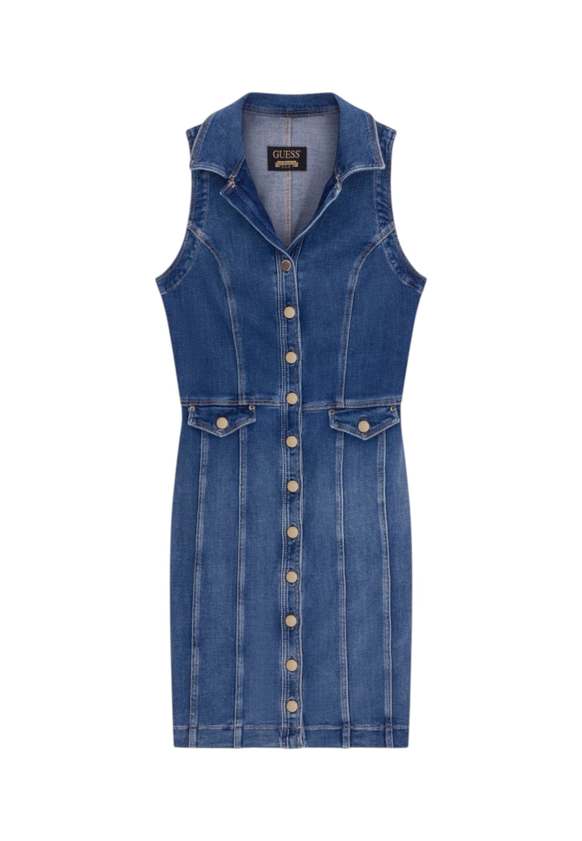 Vestito Corto Donna Guess In Denim Destiny W6YK24D1763