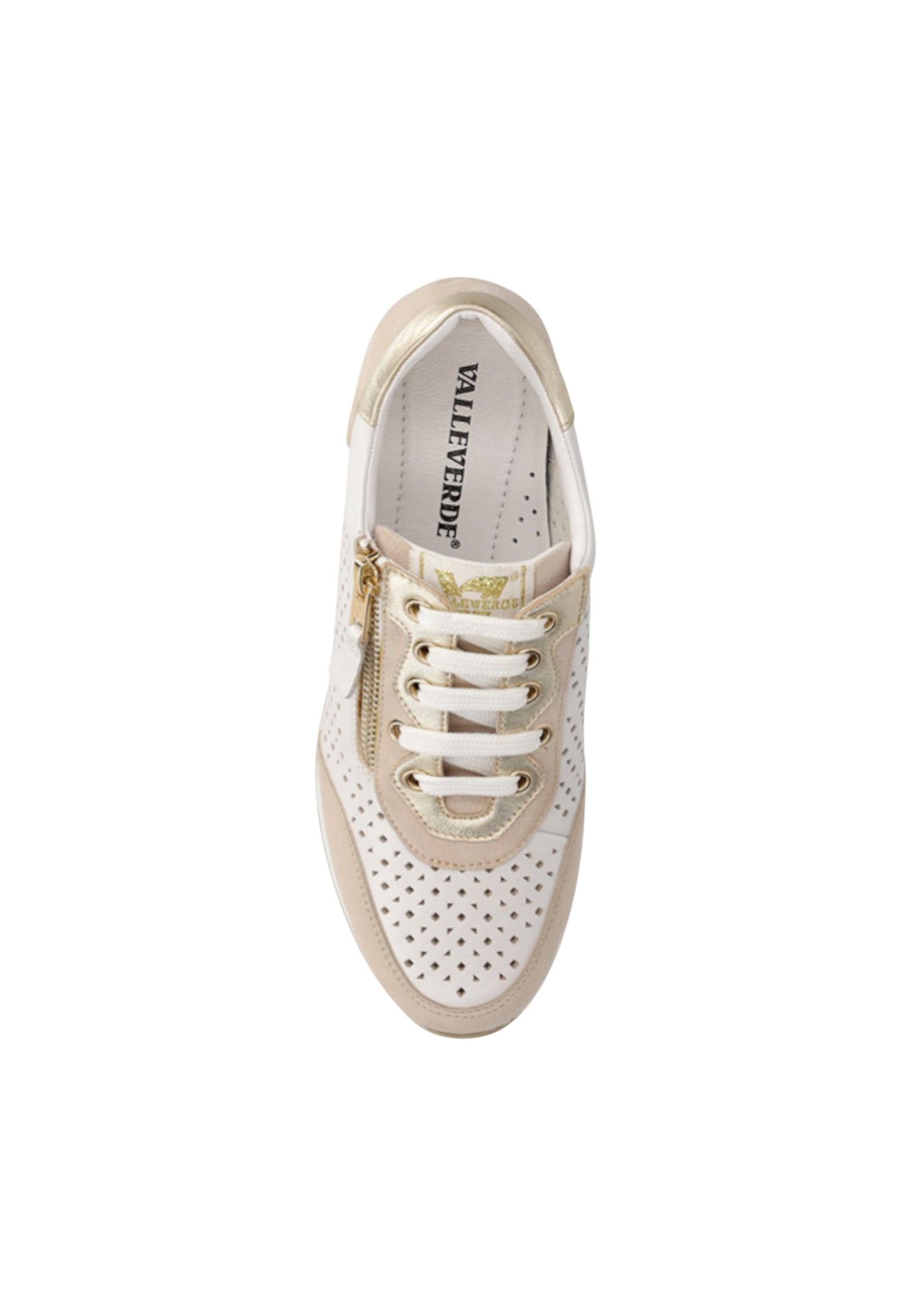 Sneakers Basse Donna Valleverde Con Suola Rialzata E Zip Laterale  36421