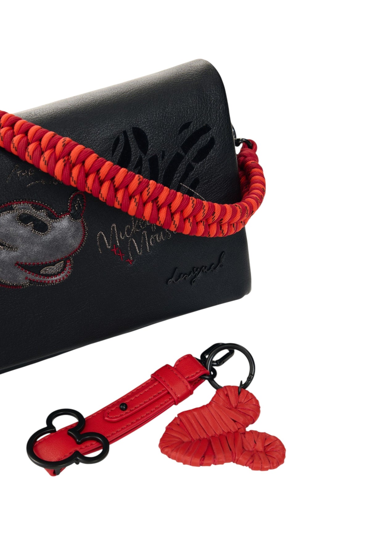 Borsa A Tracolla Donna Desigual Medio, Effetto pelle, Motivo Mickey Mouse, Con patta Mickey Face Venecia 4.0 26WAXP98