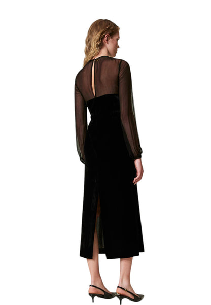Vestito Lungo Donna Twinset Bi-Materiale  242TT2180