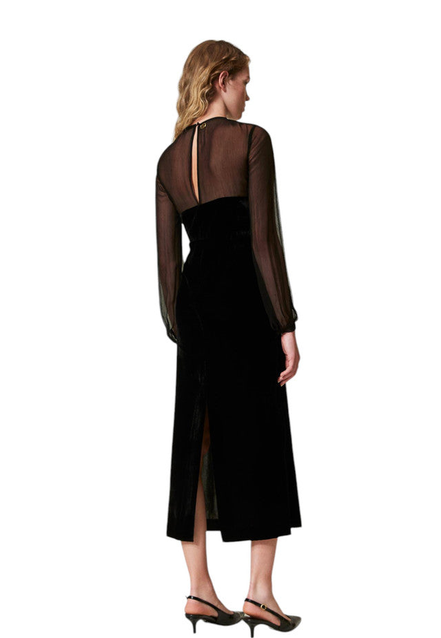 Vestito Lungo Donna Twinset Bi-Materiale  242TT2180