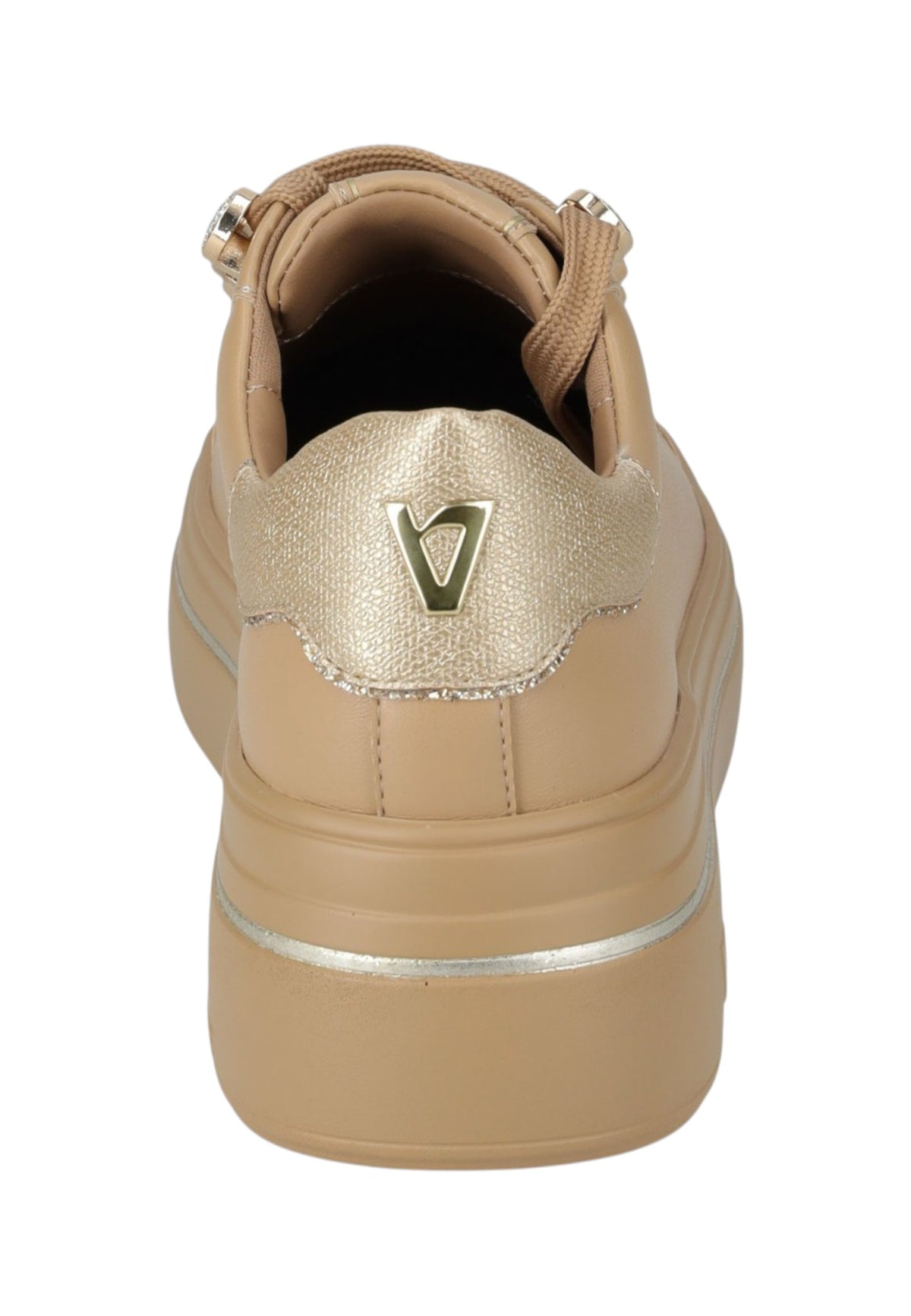 Sneakers Basse Donna Valleverde chiusura con lacci, occhielli decorativi, inserto luminoso sul tallone, suola alta, sottopiede in pelle  V35453