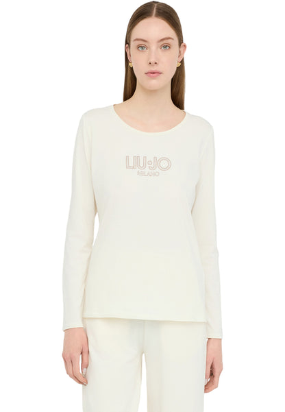 T-Shirt Manica lunga Donna Liu Jo  Liujo Studs TF5169JS003