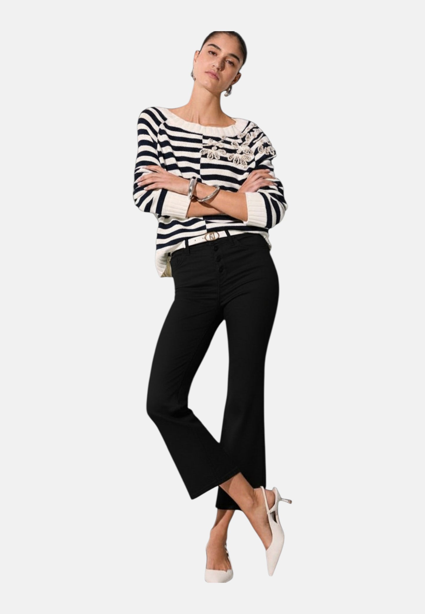 Pantaloni Flare Fit Donna Liu Jo Cropped Vita Alta Princess WA6256T367A