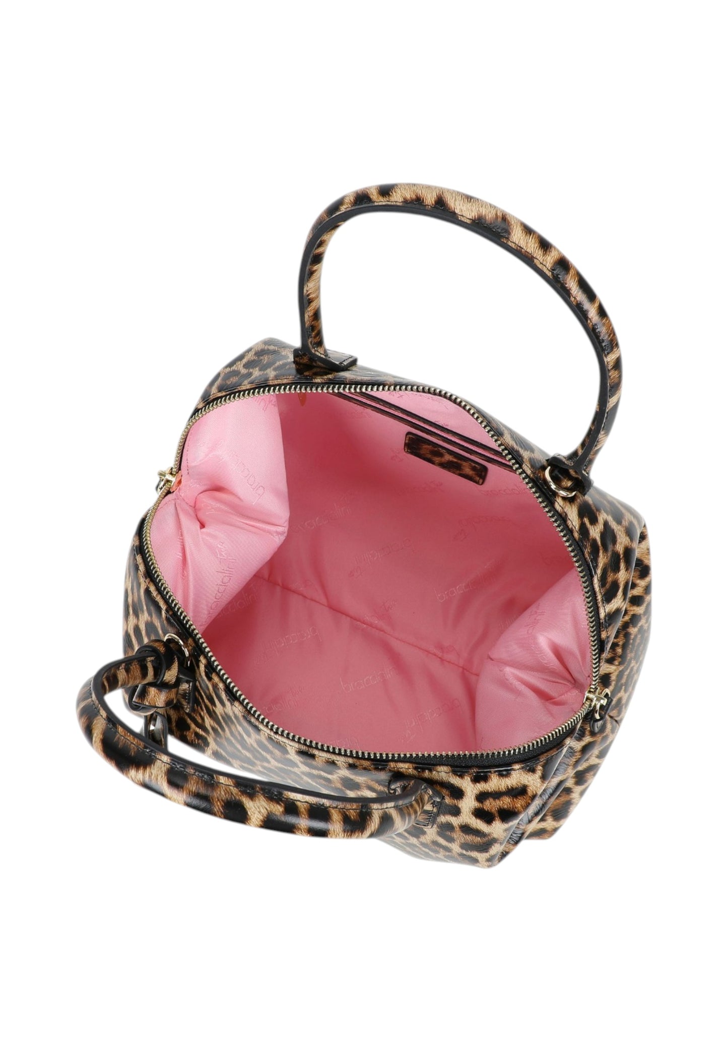 Borsa A Mano Donna Braccialini Bauletto In Pelle Con Stampa Leopard Michelle B19015PP
