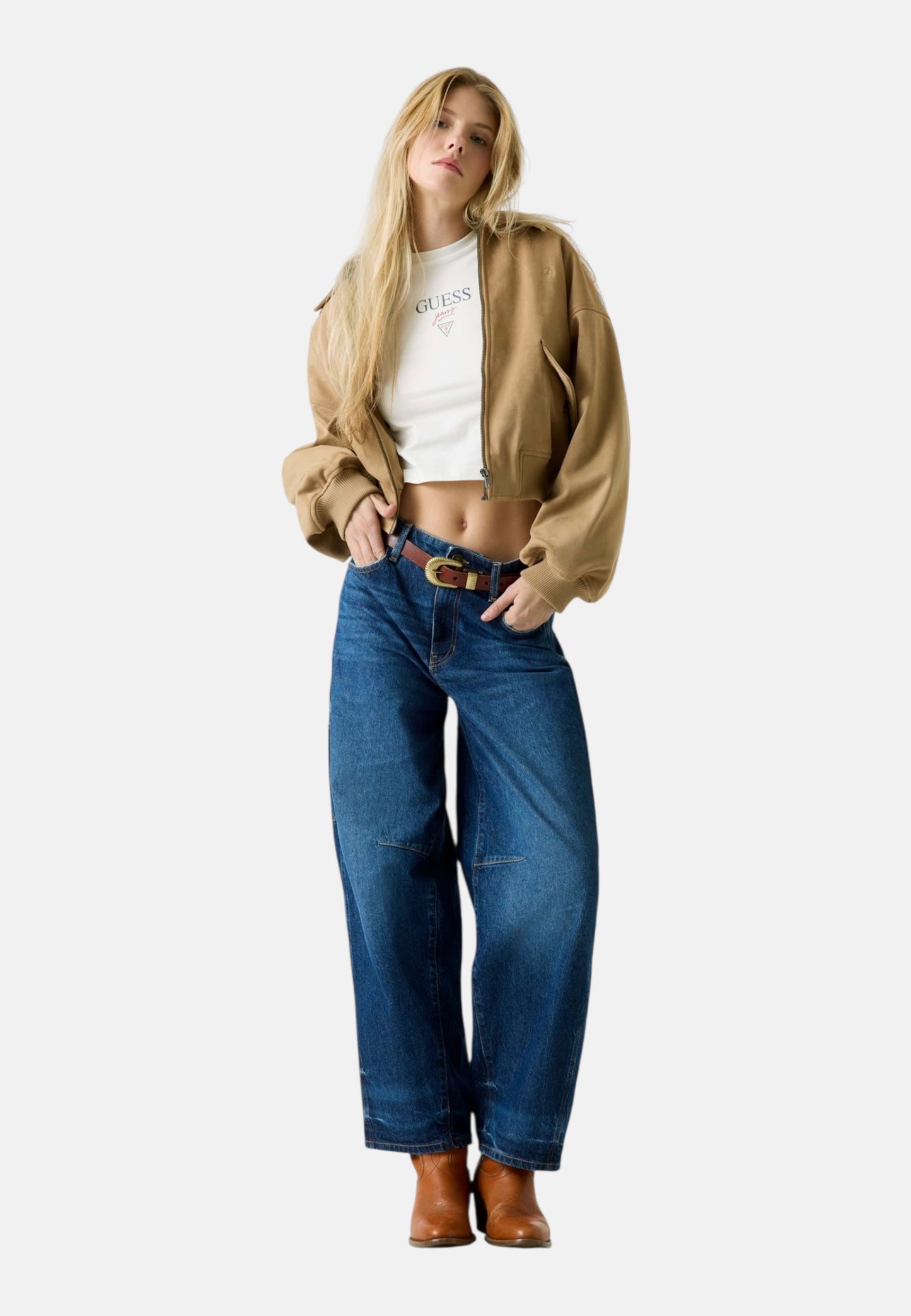 Jeans Barrel Leg Donna Guess Vein Dark Used Gj Barrel Carpenter W6RA2MD6337
